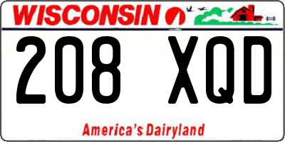 WI license plate 208XQD