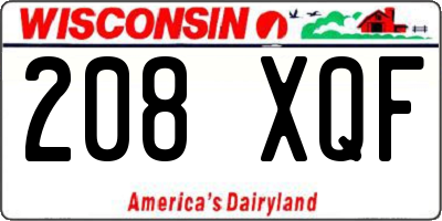 WI license plate 208XQF