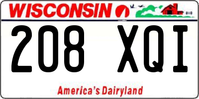 WI license plate 208XQI
