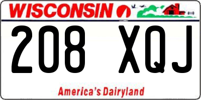 WI license plate 208XQJ
