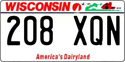 WI license plate 208XQN