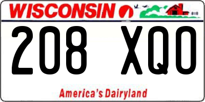 WI license plate 208XQO
