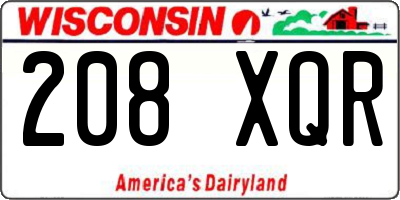 WI license plate 208XQR