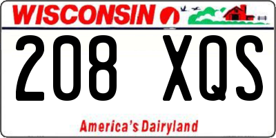 WI license plate 208XQS
