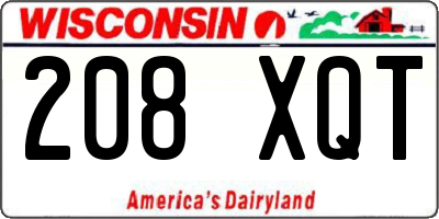 WI license plate 208XQT