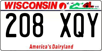 WI license plate 208XQY