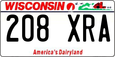 WI license plate 208XRA