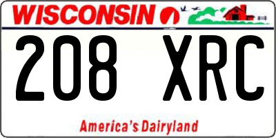 WI license plate 208XRC