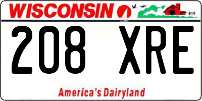 WI license plate 208XRE