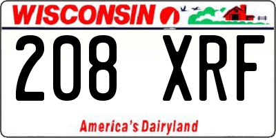 WI license plate 208XRF
