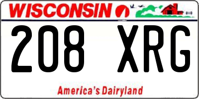 WI license plate 208XRG