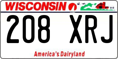 WI license plate 208XRJ