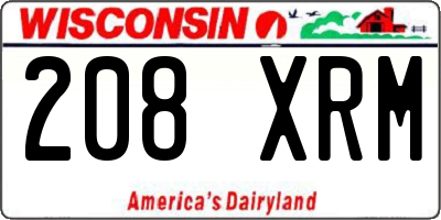 WI license plate 208XRM