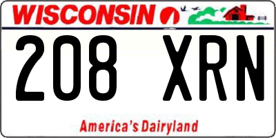 WI license plate 208XRN