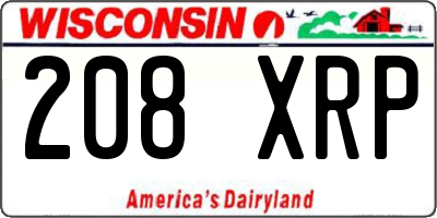 WI license plate 208XRP