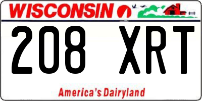 WI license plate 208XRT