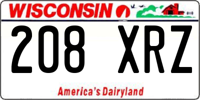 WI license plate 208XRZ