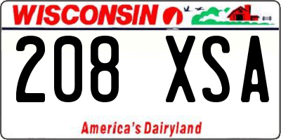 WI license plate 208XSA
