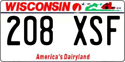 WI license plate 208XSF