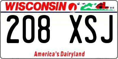 WI license plate 208XSJ