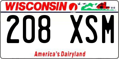 WI license plate 208XSM