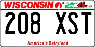 WI license plate 208XST