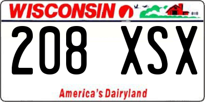 WI license plate 208XSX
