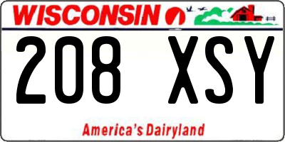 WI license plate 208XSY