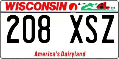 WI license plate 208XSZ
