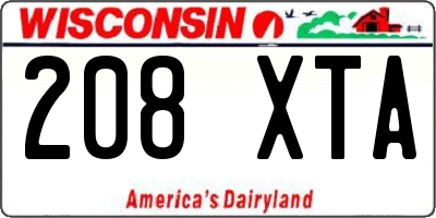 WI license plate 208XTA