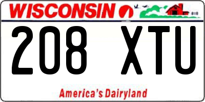 WI license plate 208XTU