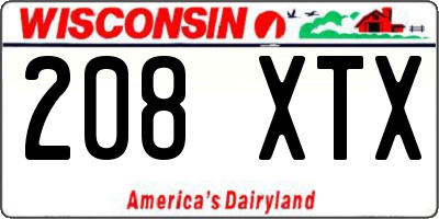 WI license plate 208XTX