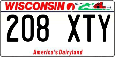 WI license plate 208XTY