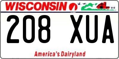 WI license plate 208XUA