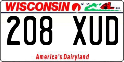 WI license plate 208XUD