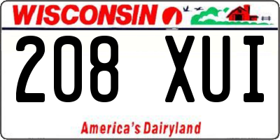 WI license plate 208XUI
