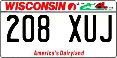 WI license plate 208XUJ