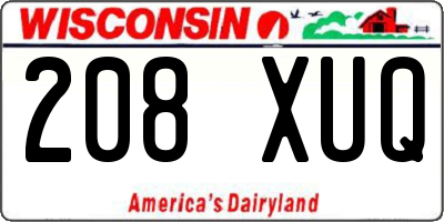 WI license plate 208XUQ