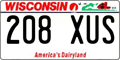 WI license plate 208XUS