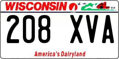 WI license plate 208XVA