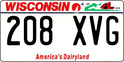 WI license plate 208XVG