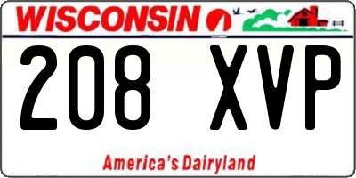 WI license plate 208XVP