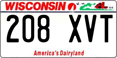 WI license plate 208XVT