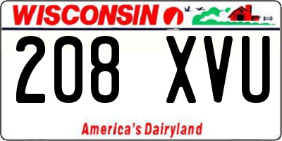 WI license plate 208XVU
