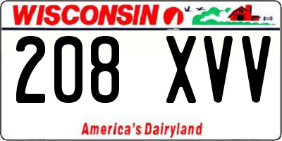 WI license plate 208XVV