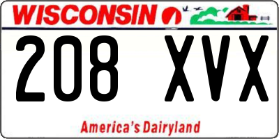 WI license plate 208XVX