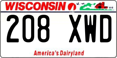 WI license plate 208XWD