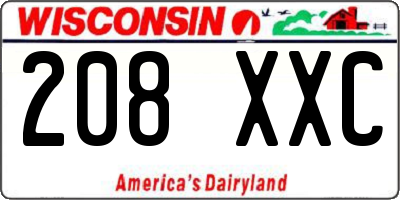 WI license plate 208XXC