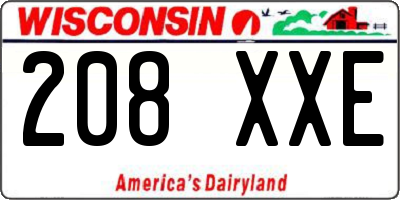 WI license plate 208XXE