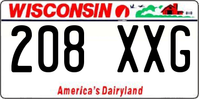 WI license plate 208XXG